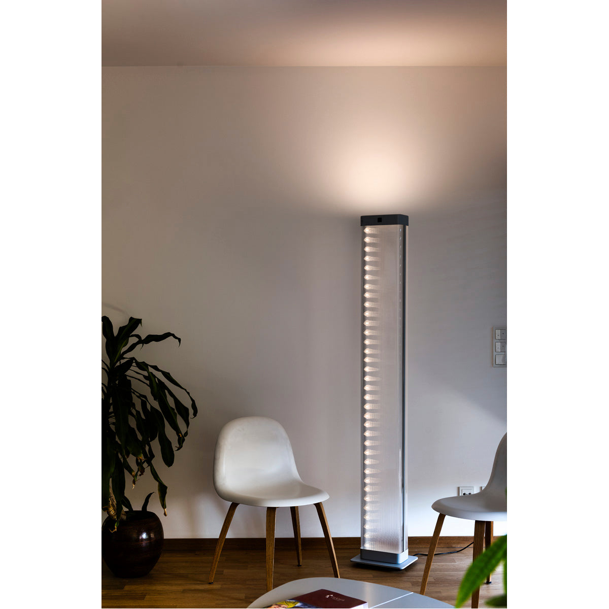 SLV I-LINE TOUCH Standleuchte, silbergrau, LED, 3000K, Acryl Seitenschirme