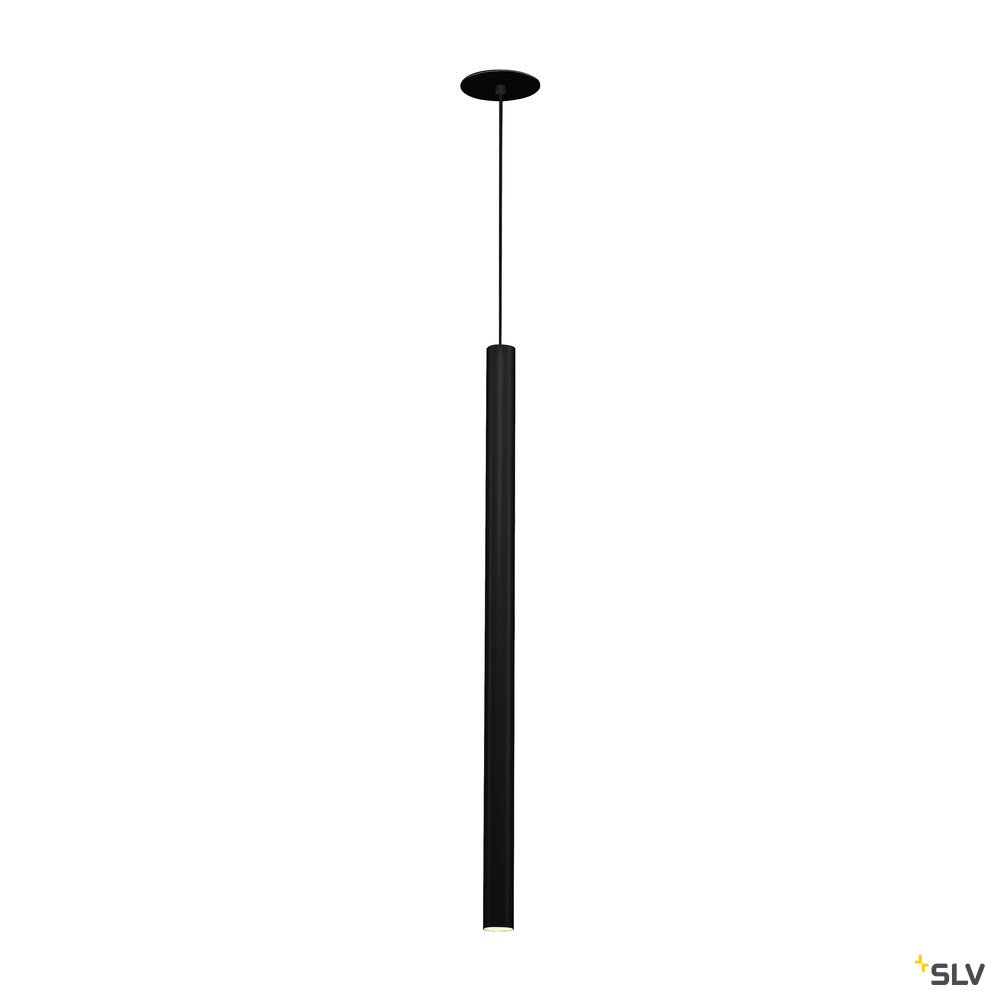 SLV HELIA 60, Pendelleuchte, LED, 3000K, rund, schwarz, flache Rosette zum Einbau, 7,5W