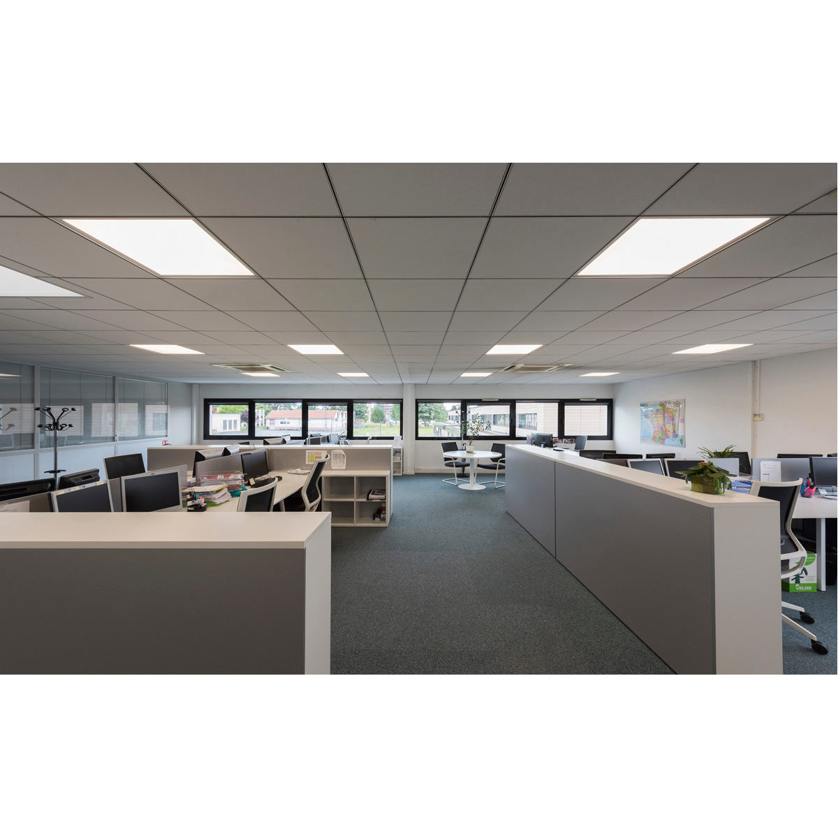 SLV I-VIDUAL, LED-Panel für Rasterdecken, 4000K, silbergrau, L/B 59,5/59,5 cm