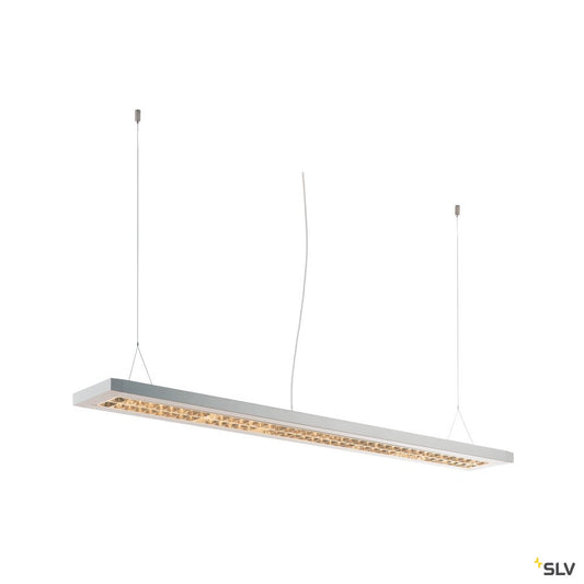 SLV RASTO, Deckenleuchte, LED, 3000K, weiß, L/B/H 124,5/17,5/4 cm, 4100lm, zur Pendelleuchte umrüstbar, 36 W
