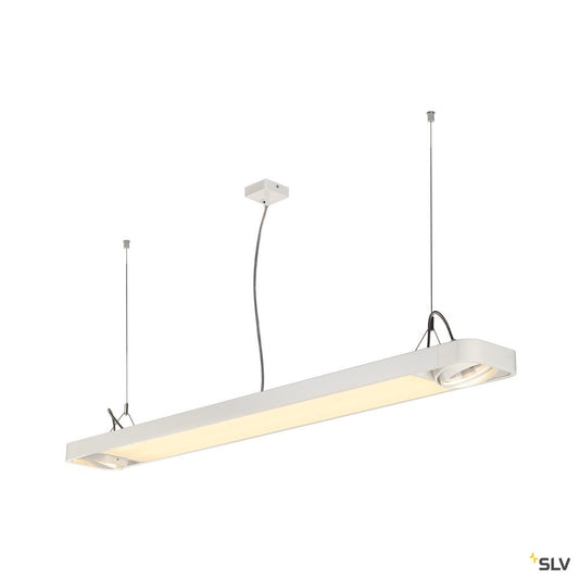 SLV AIXLIGHT R2 OFFICE LED LONG, Pendelleuchte, weiss, LED + 2xES111, max. 75W, 153cm
