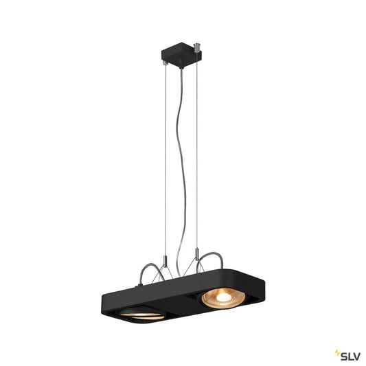 SLV AIXLIGHT R2 DUO GU10 111mm, Pendelleuchte, halbrund, schwarz