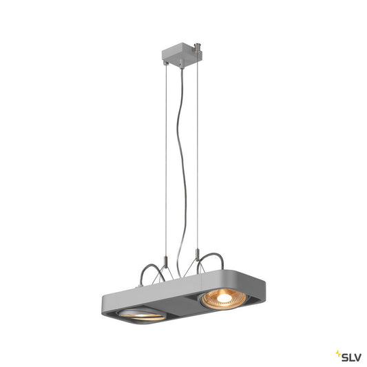 SLV AIXLIGHT R2 DUO GU10 111mm, Pendelleuchte, halbrund, silbergrau