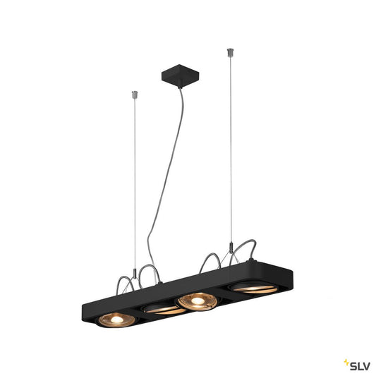 SLV AIXLIGHT R2 LONG GU10 111mm, Pendelleuchte, halbrund, schwarz