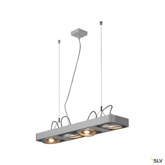 SLV AIXLIGHT R2 LONG GU10 111mm, Pendelleuchte, halbrund, silbergrau
