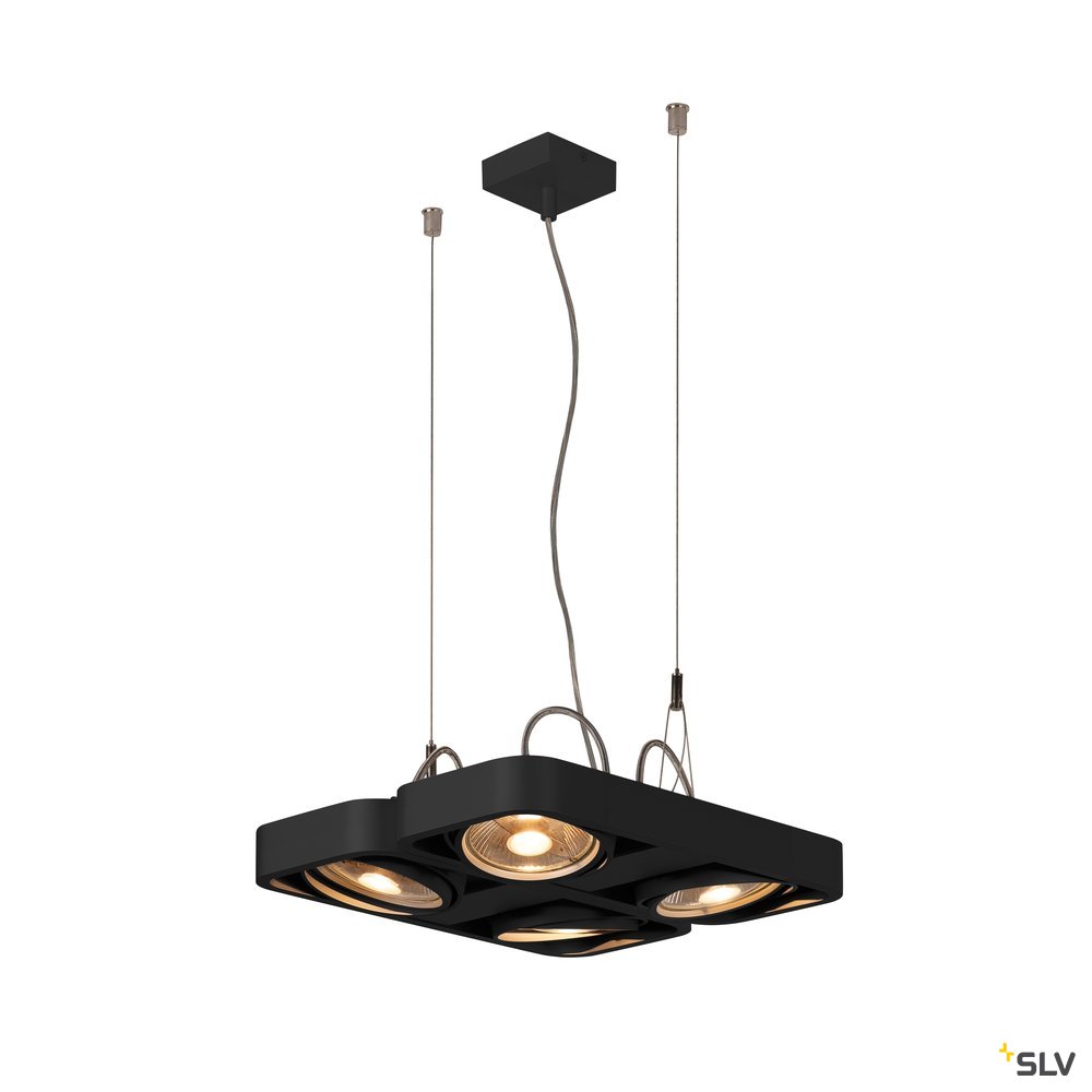SLV AIXLIGHT R2 SQUARE GU10 111mm, Pendelleuchte, halbrund, schwarz
