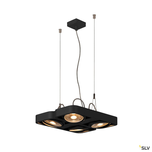 SLV AIXLIGHT R2 SQUARE GU10 111mm, Pendelleuchte, halbrund, schwarz