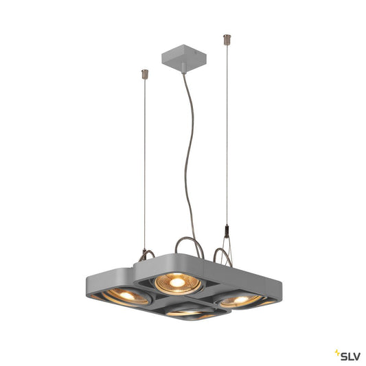 SLV AIXLIGHT R2 SQUARE LED GU10 111mm, Pendelleuchte, halbrund, silbergrau