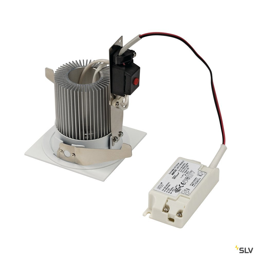 SLV CONTONE Downlight, eckig, weiss, 13W LED, warmweiss, IP44