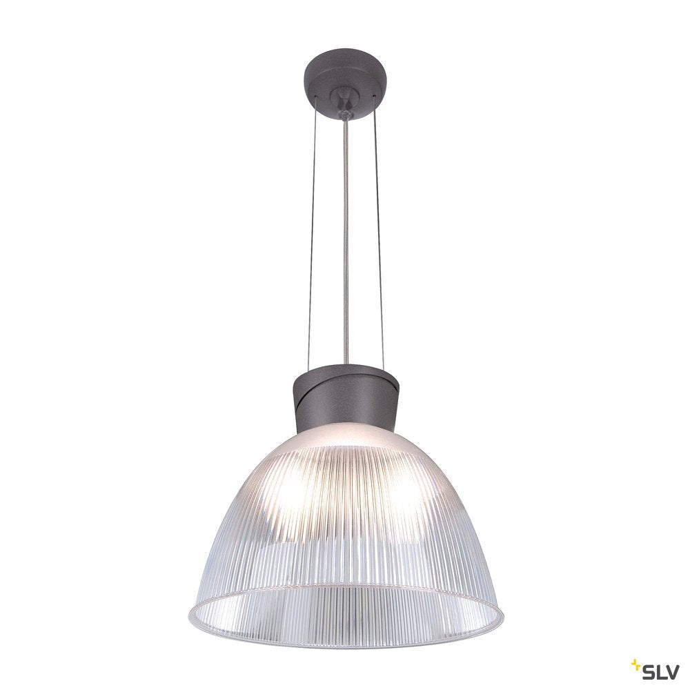 SLV PARA DOME 2 Pendelleuchte, transparent / anthrazit, E27, max. 150W