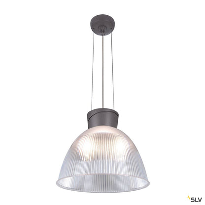 SLV PARA DOME 2 Pendelleuchte, transparent / anthrazit, E27, max. 150W