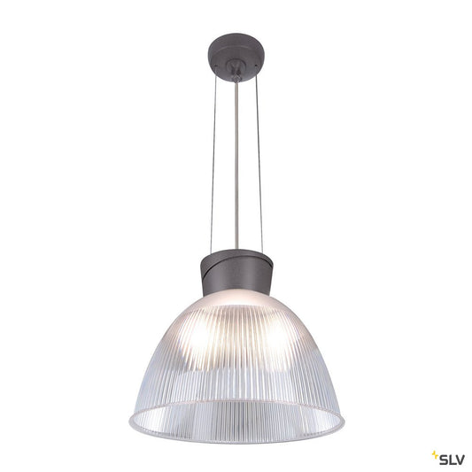 SLV PARA DOME 2 Pendelleuchte, transparent / anthrazit, E27, max. 150W