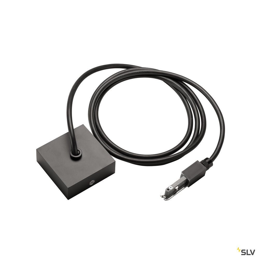 SLV EINSPEISER, für D-TRACK Hochvolt-Stromschiene 2Phasen, schwarz, mit 2m Kabel und Gehäuse