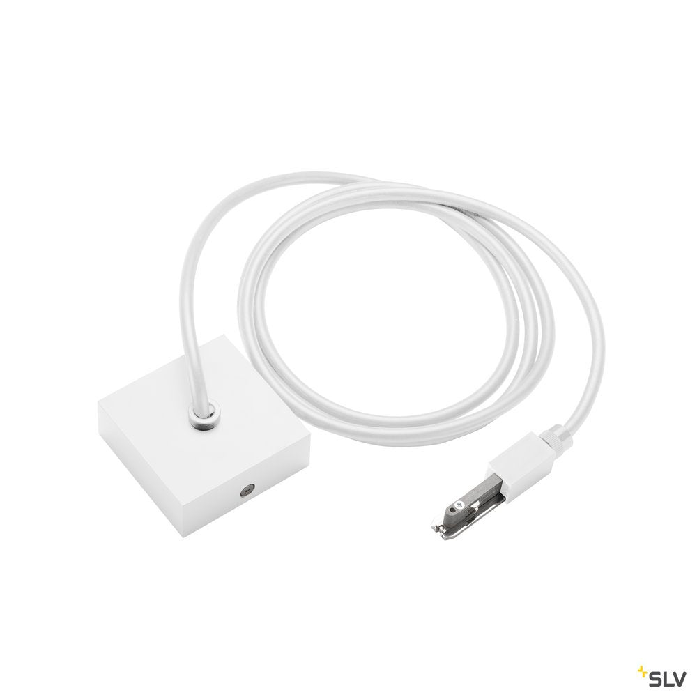SLV EINSPEISER, für D-TRACK Hochvolt-Stromschiene 2Phasen, weiß, mit 2m Kabel und Gehäuse