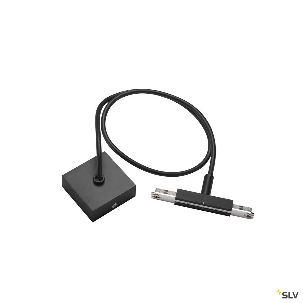 SLV MITTELEINSPEISER, für D-TRACK Hochvolt-Stromschiene 2Phasen, schwarz, mit 2m Kabel und Gehäuse