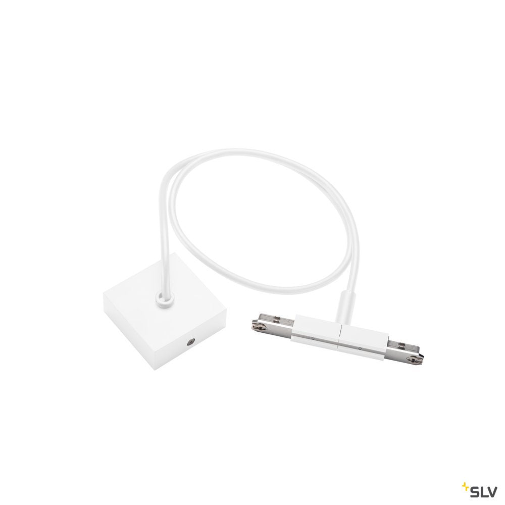 SLV MITTELEINSPEISER, für D-TRACK Hochvolt-Stromschiene 2Phasen, weiß, mit 2m Kabel und Gehäuse