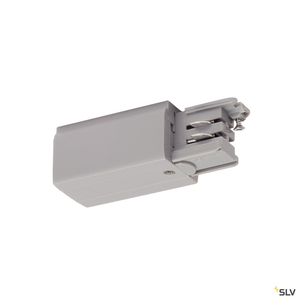 SLV Einspeiser für S-TRACK 3P.- Schiene, R-Version, silbergrau