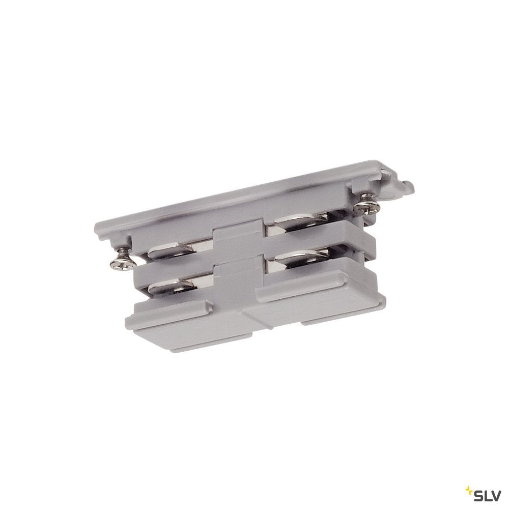 SLV Mini-Verbinder für S-TRACK 3P.-Schiene, elektrisch, silbergrau