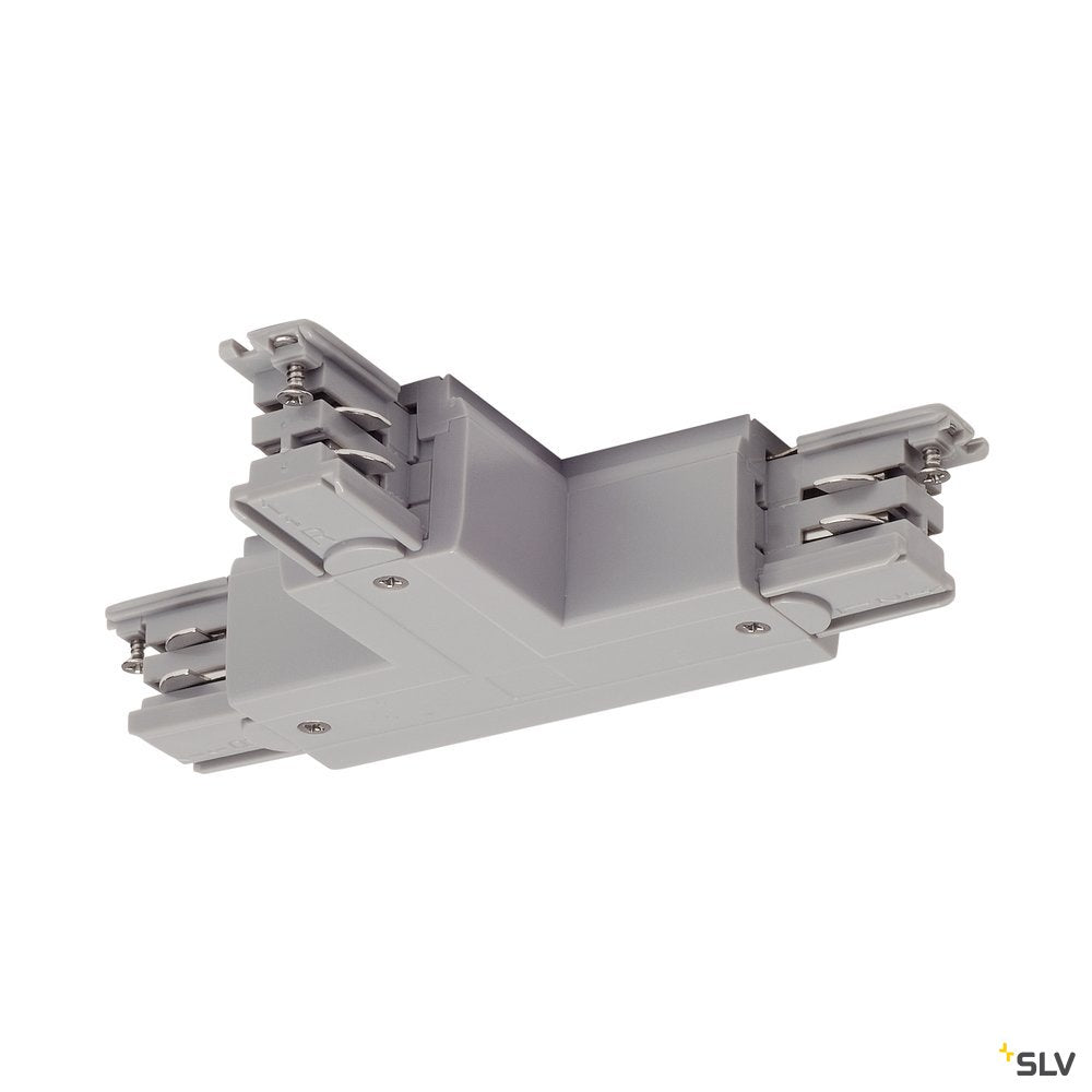 SLV T-Verbinder für S-TRACK 3P.- Schiene, Erde, L-Version, silbergrau