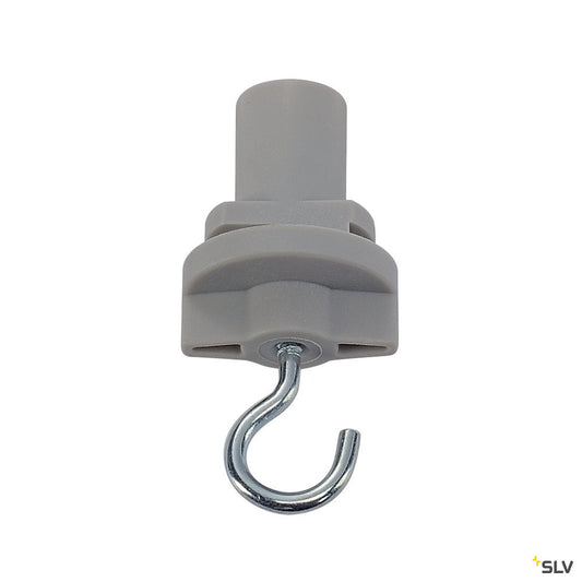 SLV 3P.-Adapter mit Haken für S-TRACK 3P.-Schiene, silber- grau