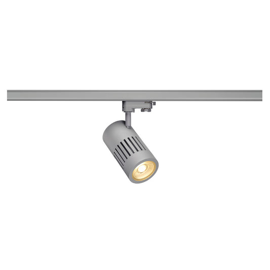 SLV STRUCTEC LED 30W, rund, silber, 3000K, 36°, inkl. 3P.-Adapter