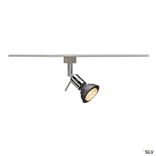 SLV Solo 90° Lampenkopf für GLU- TRAX, chrom, MR16, max. 35W, schwenkbar