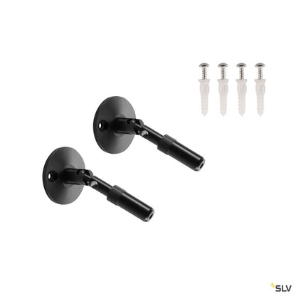 SLV WANDHALTER, für TENSEO Niedervolt-Seilsystem, lang, schwarz, 2 Stück
