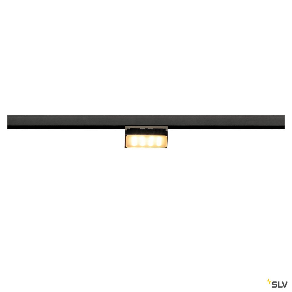 SLV M-TRACK, Adjustable Light für M-TRACK Niedervolt-Stromschiene Vitrinenschiene, schwarz, magnetisch, 4,8W