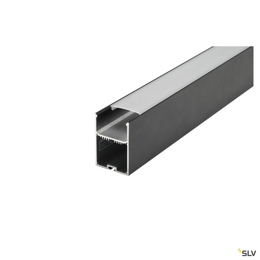 SLV GLENOS Profi-Profil 4970-200, mit Cover, mattschwarz, 2m