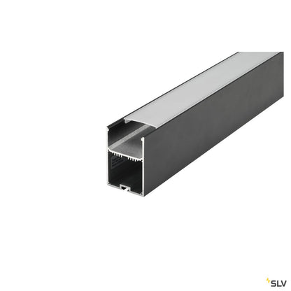 SLV GLENOS Profi-Profil 4970-200, mit Cover, mattschwarz, 2m