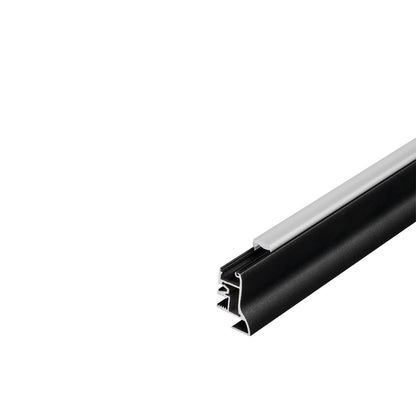 SLV GLENOS Fussleiste-Profil 100,mattschwarz, 1m, mit semi-transparenter Acrylabdeckung
