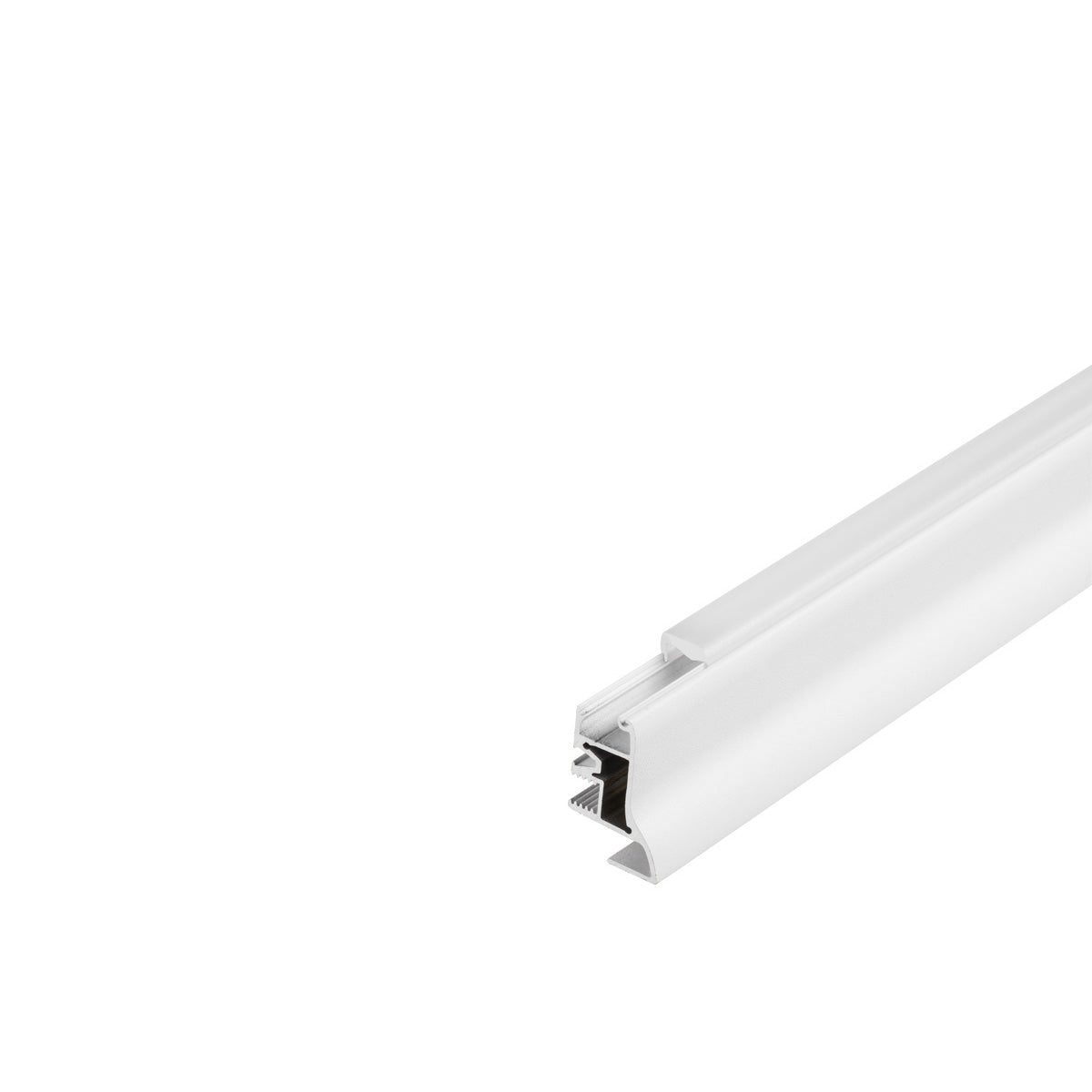 SLV GLENOS Fußleisten-Profil 100,mattweiss, 1m, mit semi-transparenter Acrylabdeckung