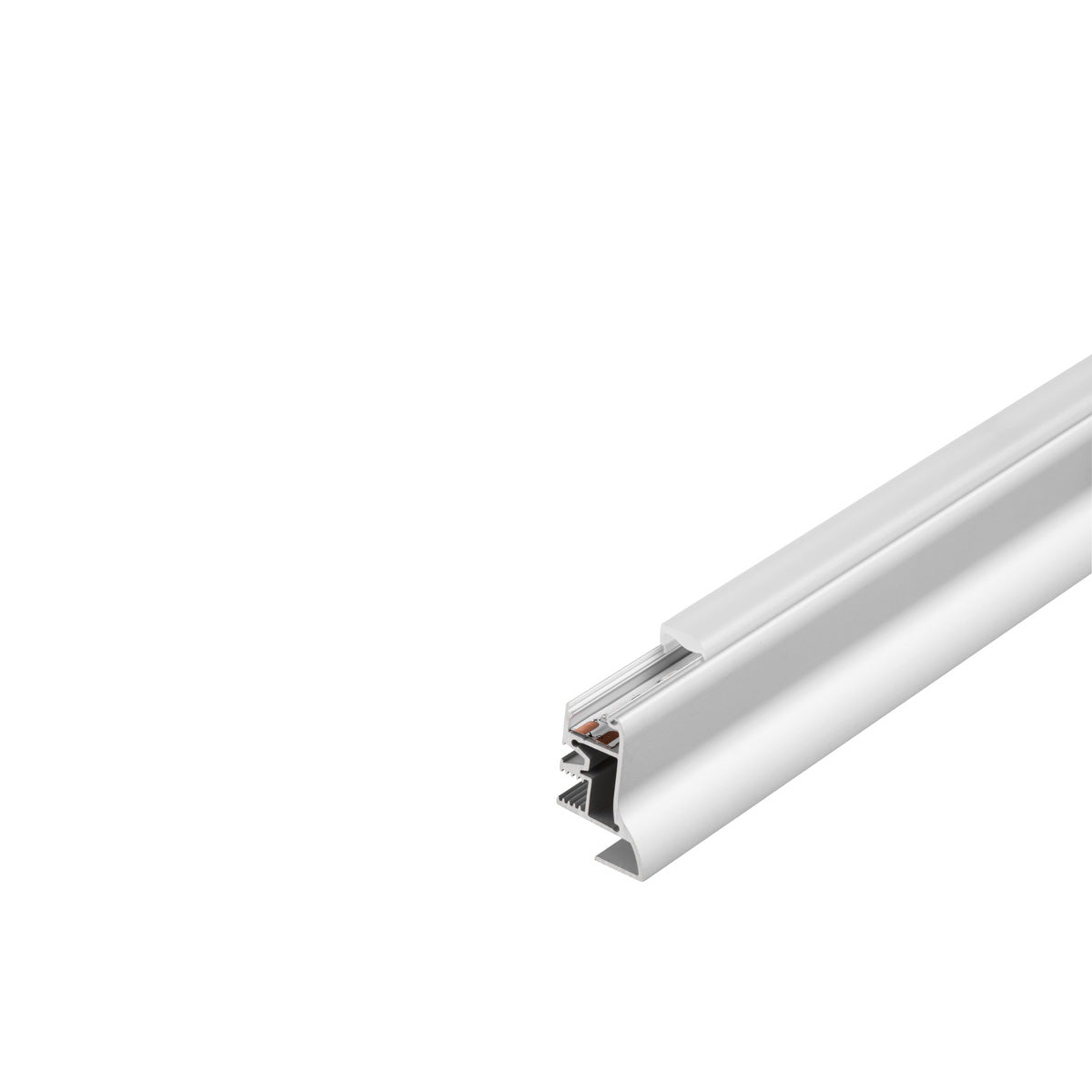SLV GLENOS Fußleisten-Profil 100,alu eloxiert, 1m, mit semi-transparenter Acrylabdeckung