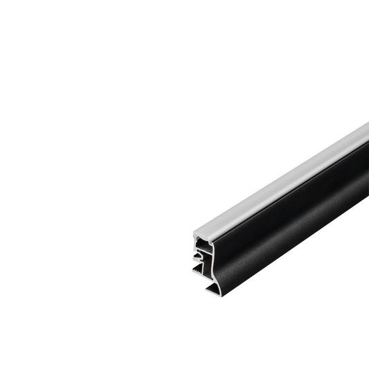 SLV GLENOS Fußleisten-Profil 200,mattschwarz, 2m, mit semi-transparenter Acrylabdeckung