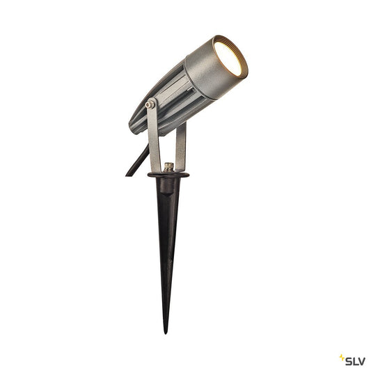SLV SYNA LED, Erdspiess, silbergrau, 230V, 3000K