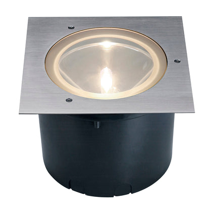 SLV ADJUST HQI 70 Bodeneinbau- leuchte, eckig, Edelstahl 304, G12, 70W, IP67