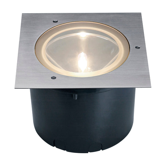 SLV ADJUST HQI 70 Bodeneinbau- leuchte, eckig, Edelstahl 304, G12, 70W, IP67