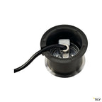 SLV DASAR FLAT LED 230V Bodenein- baustrahler, rund, 4,3W LED, warmweiss, Edelstahlblende