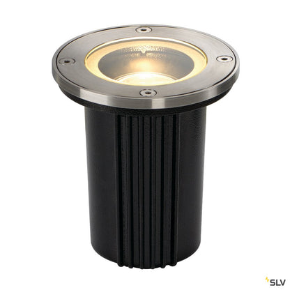 SLV DASAR EXACT GU10 Bodeneinbau- leuchte, rund, Edelstahl 316, max. 35W, IP67
