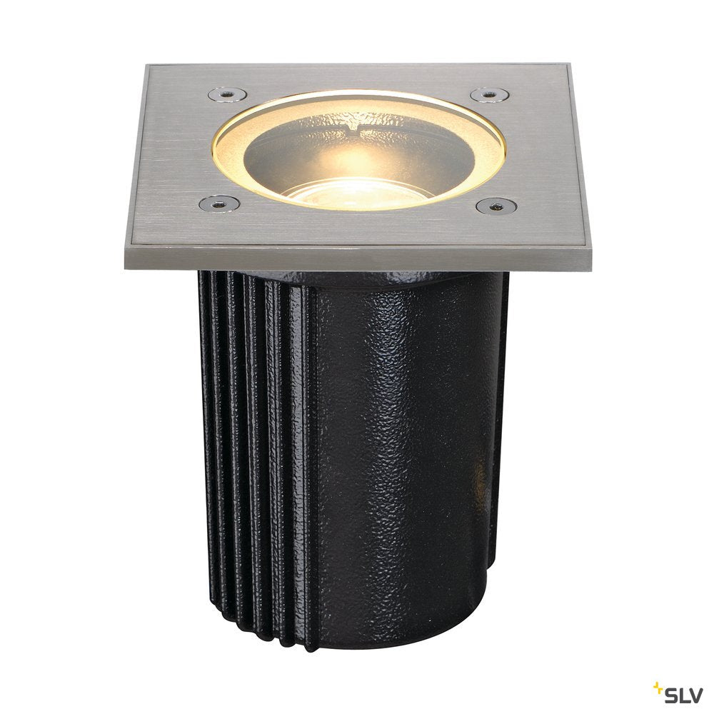 SLV DASAR EXACT GU10 Bodeneinbau- leuchte, eckig, Edelstahl 316, max. 35W, IP67