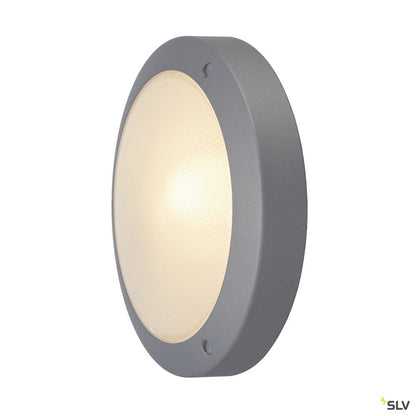 SLV Wand-/Deckenleuchte BULAN rund grau E14 60W sat. Glas