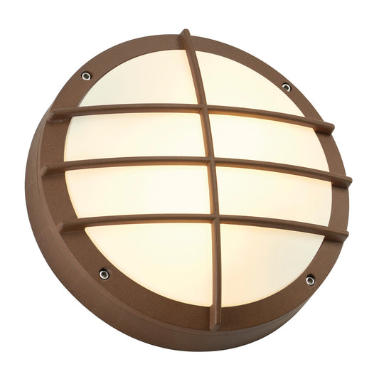 SLV BULAN GRID Wandleuchte, rund, rostfarben, E27, max. 2x25W, PC Cover