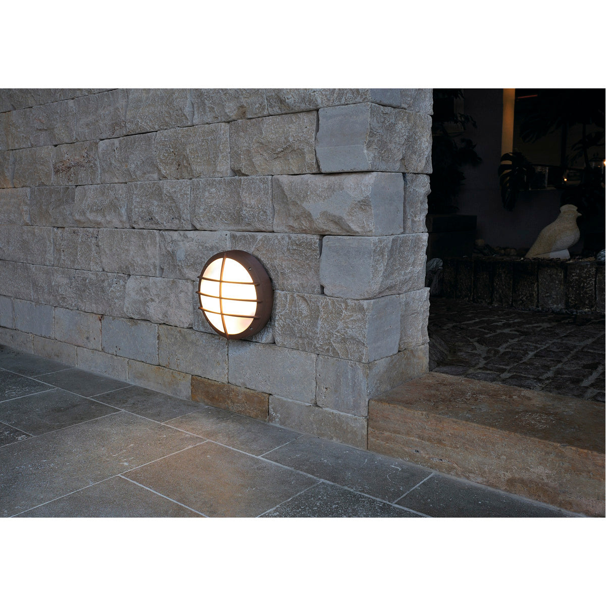 SLV BULAN GRID Wandleuchte, rund, rostfarben, E27, max. 2x25W, PC Cover
