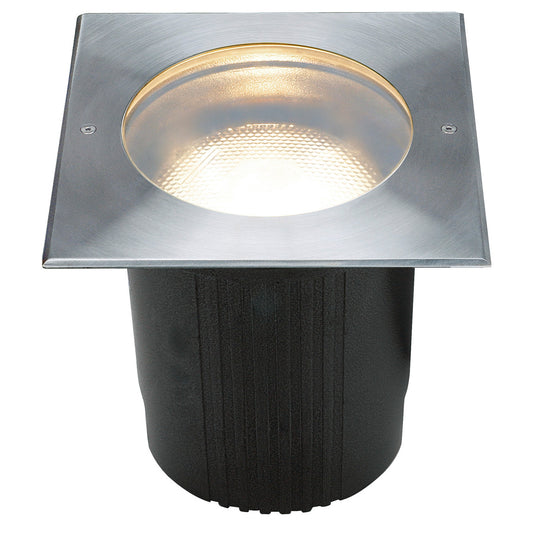 SLV DASAR 215 UNI Bodeneinbau- leuchte, eckig, Edelstahl 316, E27, max. 80W, IP67