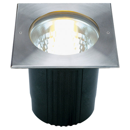 SLV DASAR 215 UNI Bodeneinbau- leuchte, eckig, Edelstahl 316, E27, max. 80W, IP67