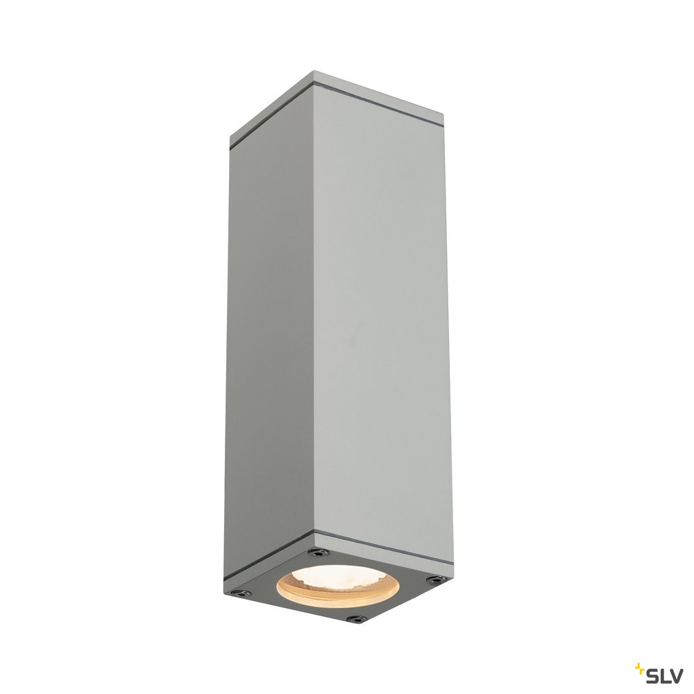 SLV THEO UP/DOWN OUT Wandleuchte, eckig, silbergrau GU10, max. 2x35W