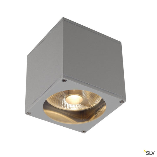 SLV BIG THEO WALL OUT Wandleuchte, eckig, silbergrau, ES111, max. 75W