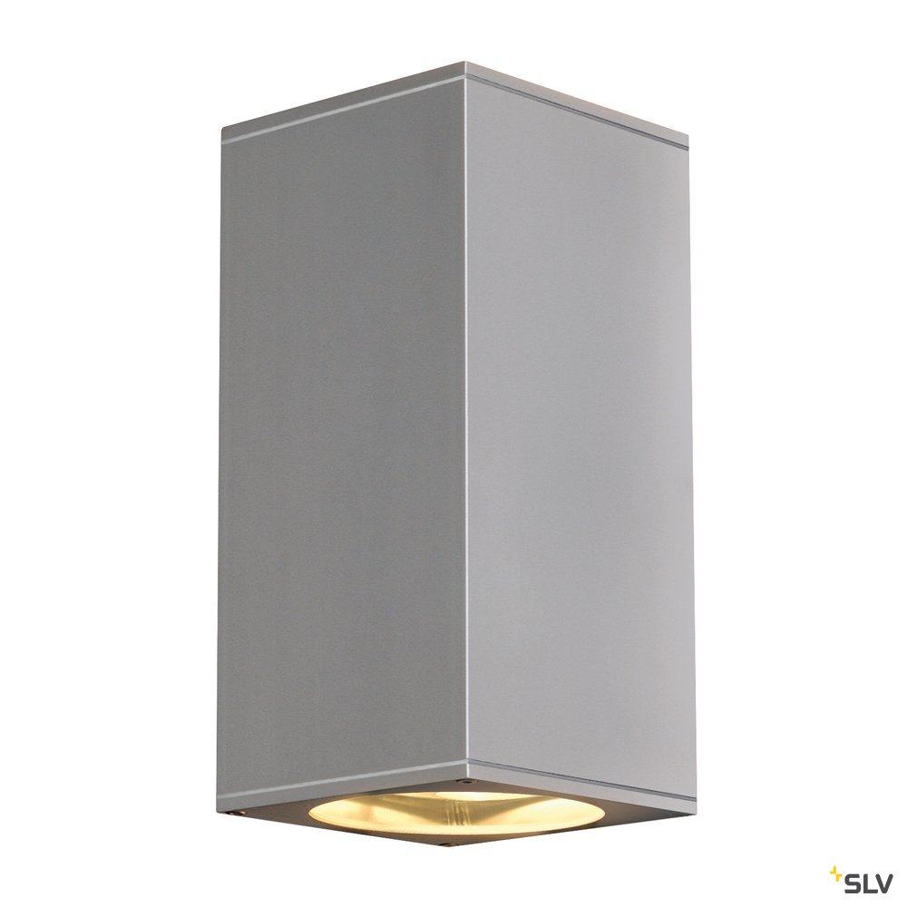 SLV BIG THEO UP/DOWN OUT Wandleuchte, eckig, silbergrau, ES111, max. 2x75W