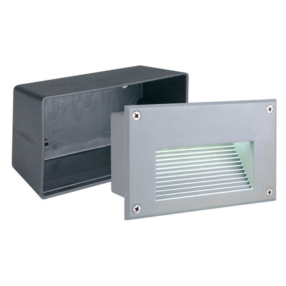 SLV BRICK LED DOWNUNDER Wandleuchte, rechteckig, silbergrau, weisse LED