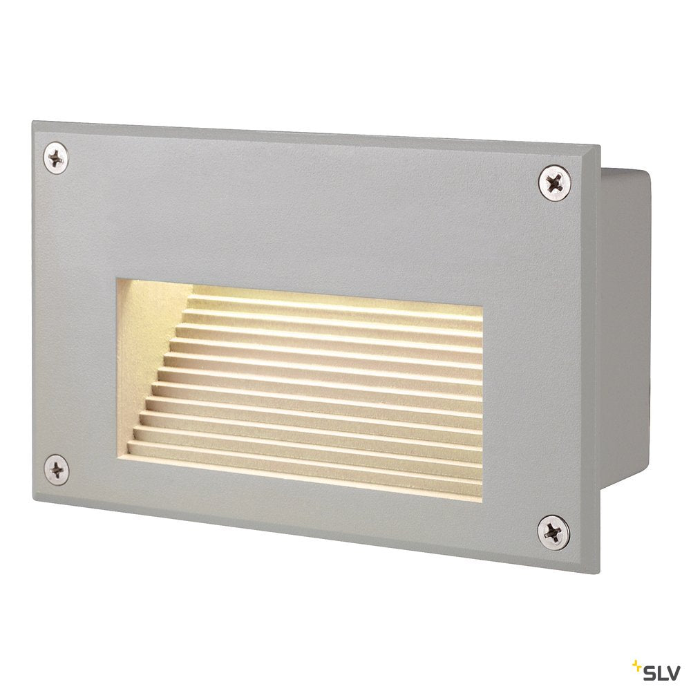 SLV BRICK LED DOWNUNDER Wandleuchte, rechteckig, silbergrau, warmweisse LED